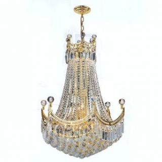 Worldwide Lighting W83026G24 Empire 18 Light with Clear Crystal Chandelier, Gold Finish    
