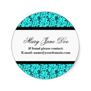 Damask Ex Libris Personalized Library Labels Stickers