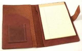 Refillable Genuine Rustic Leather Portfolio for 5"x 8" Notepads   Handmade in the USA   Saddle Brown  Business Travel Portfolios 