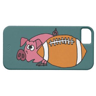 Funny Pig Hiding Behind Pigskin iPhone 5 Cover