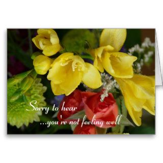 Wishing you a speedy recovery  pretty flowers card