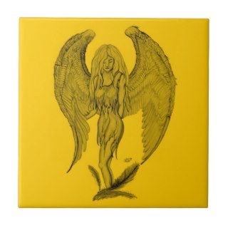 Angel   black and yellow design ceramic tiles