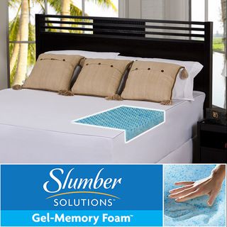 Slumber Solutions Gel Highloft 3 inch Memory Foam Mattress Topper with Cover Slumber Solutions Memory Foam Mattress Toppers