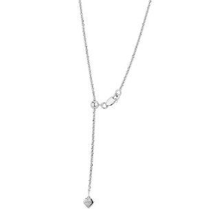 Sterling Silver Sparkle Adjustable Rope Chain Necklace Jewelry