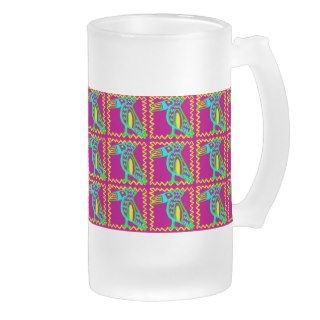 Bright Colorful Fun Toucan Tropical Bird Pattern Coffee Mugs