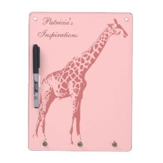 Pink Giraffe Sketch Dry Erase Whiteboards