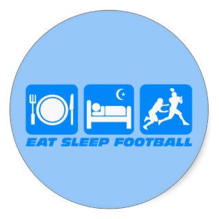 Funny eat sleep football stickers