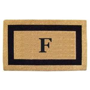 Creative Accents Single Picture Frame Black 22 in. x 36 in. HeavyDuty Coir Monogrammed F Door Mat 02020F