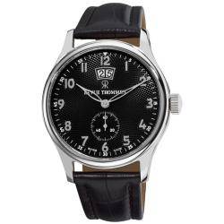 Revue Thommen Men's 16060.2537 'Air Speed' Black Leather Strap Big Date Watch Men's More Brands Watches