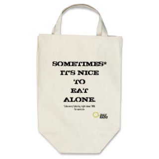 Grocery tote for those who eat alone. canvas bag