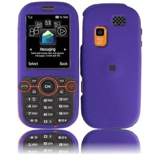 Purple Rubberized Hard Faceplate Cover Phone Case for Samsung Gravity 2 T469 T404G Cell Phones & Accessories