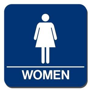 Lynch Sign 8 in. x 8 in. Blue Plastic with Women Symbol Sign WR 18