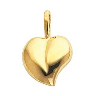 14K Yellow Gold 16.00X11.00 mm Heart Shaped Pendant CleverEve Jewelry