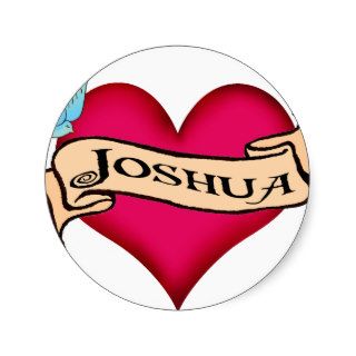 Joshua   Custom Heart Tattoo T shirts & Gifts Sticker