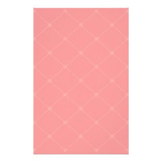 Pink Flower Grid Paper Customized Stationery