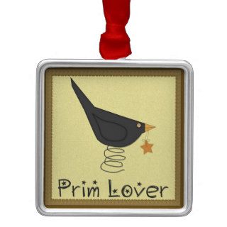 Prim Lover Crow Ornament