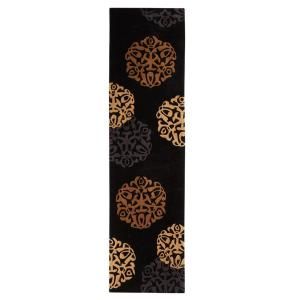 Home Decorators Collection Chadwick Black and Gold 2 ft. 6 in. x 15 ft. Runner 0006160240