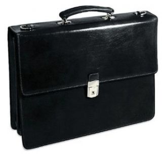 Jack Georges Sienna Double Gusset Flap Over Briefcase 7422 Color Black Clothing
