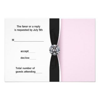 Pink Black Sweet 16 Birthday Party RSVP Personalized Invite