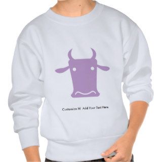 Cow ~ Bull Bovine Cattle Cartoon Animal Pullover Sweatshirt