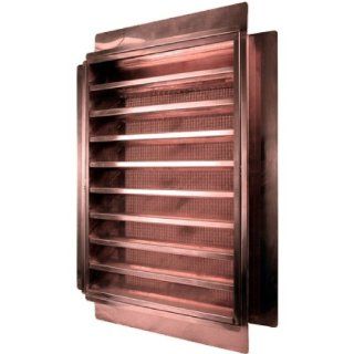 Hammered Copper Stucco Mount Louvered Gable Vent w/ Screen   14"W x 18"H Inside Dimensions    
