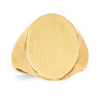 14k Yellow Gold Men's Signet Ring. Gold Weight  7.61g. 20.7mm x 16.1mm face Jewelry