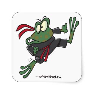 silly ninja frog cartoon stickers