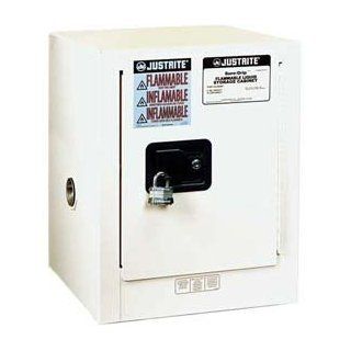 Justrite 890405 Sure Grip EX Galvanized Steel 1 Door Manual Flammable Countertop Safety Storage Cabinet, 4 Gallon Capacity, 17" Width x 22" Height x 17" Depth, 1 Adjustable Shelfs, White Hazardous Storage Cabinets Industrial & Scientif