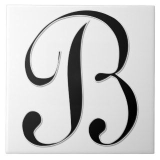 Geessele Letter B in Black Monogram Tile