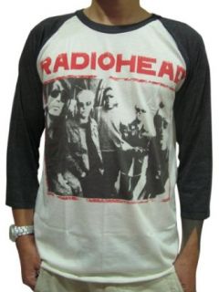 Bunny Brand Men's Radiohead Thom Yorke Rock Music Raglan T Shirt Clothing