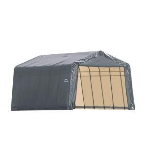 ShelterLogic 13 ft. x 28 ft. x 10 ft. Grey Cover Peak Style Shelter 90243.0