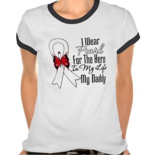 Lung Cancer Ribbon Hero My Daddy Tshirt