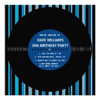 Retro Vinyl Record l Modern Birthday Party Invites