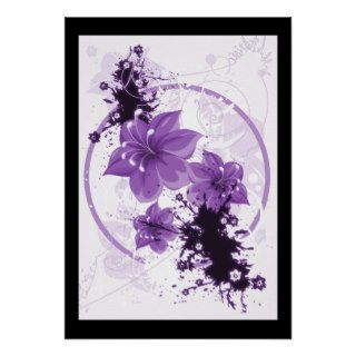 3 Pretty Flowers   Purple Print