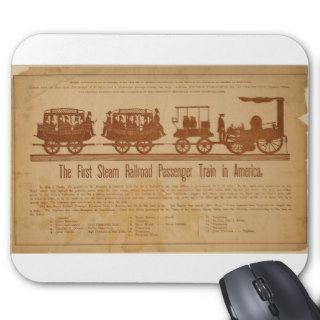 First Steam Railroad Passenger Train In America Mousepads