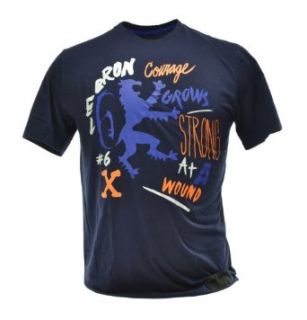 Nike Lebron Hort Graphic Men's T Shirt Navy Blue/Orange White Blue 532758 458 M  Fashion T Shirts  Clothing