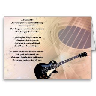 Guitar Goddaughter Poem Card