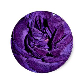Single Purple Rose Round Sticker