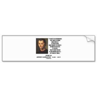 Niccolo Machiavelli New Order Of Things Quote Bumper Sticker