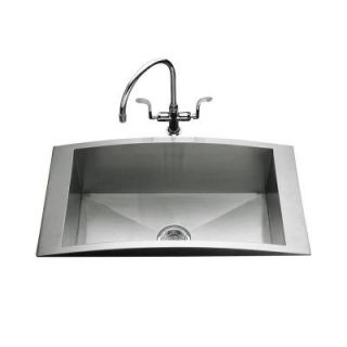 KOHLER Swerve Self Rimming Stainless Steel 33x18X9 in 0 Hole Single Bowl Kitchen Sink K 3377 NA