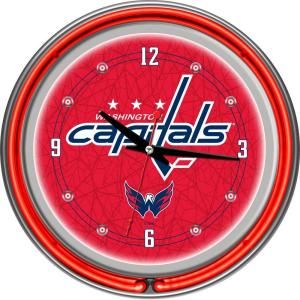Trademark Global 14 in. Washington Capitals NHL Neon Wall Clock NHL1400 WC
