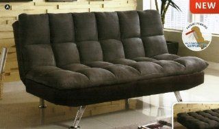 Aristo Dark Gray Finish Microfiber Sofa Bed Futon   Futon Sofa Bed Frames