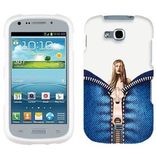 Samsung Galaxy Axiom Zipper Jean Girl Hard Case Phone Cover Cell Phones & Accessories