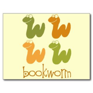 Retro Bookworm Reading Gift Post Card