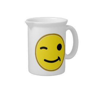 Winking Smiley Face Drink Pitcher