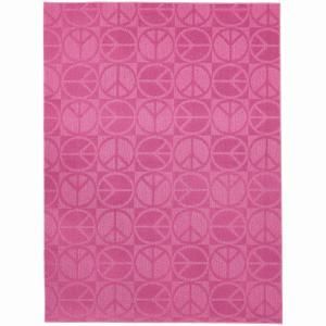 Garland Rug Large Peace Pink 7 ft. 6 in. x 9 ft. 6 in. Area Rug CL 17 RA 7696 17