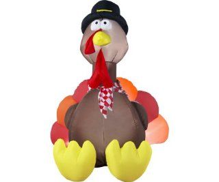 Thanksgiving Airblown Thanksgiving Inflatable Turkey with Pilgrim Hat, 6'  Inflatable Turkey Yard Decoration  Patio, Lawn & Garden