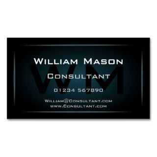 Hi Res Blue Monogram Professional Business Card