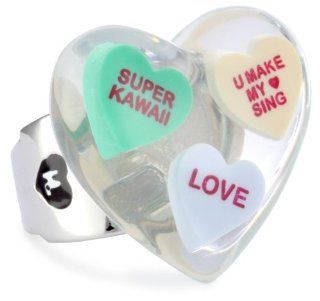 Harajuku Lovers "Candy  Girls" Multi Candy  Heart Stretch Ring Jewelry