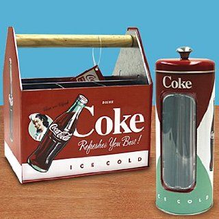 Coca Cola Utensil Holder and Straw Dispenser Set Classic Kitchen Storage   Kitchen Storage And Organization Products